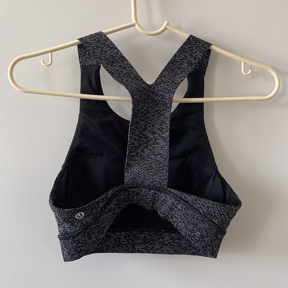 Lululemon Fast & Free Bra (Nulux) Alpine White Black 6 - Picture 8 of 9